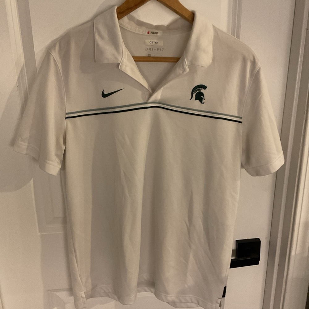Nike Dri-Fit On Field - White & Green Men's Polo Shirt - Men’s Size Medium